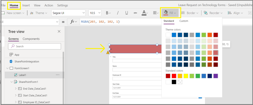 Create a Customized PowerApps Form